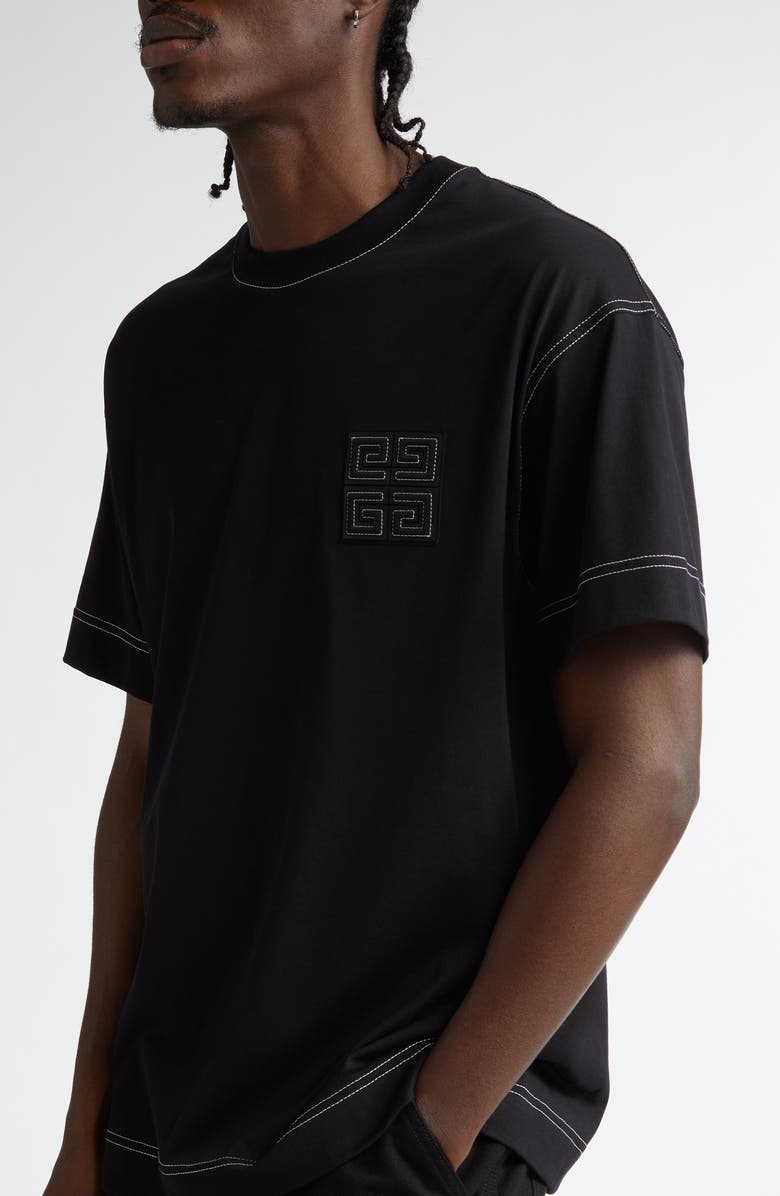 Givenchy Boxy Fit 4G Embroidered T-Shirt, Alternate, color, 