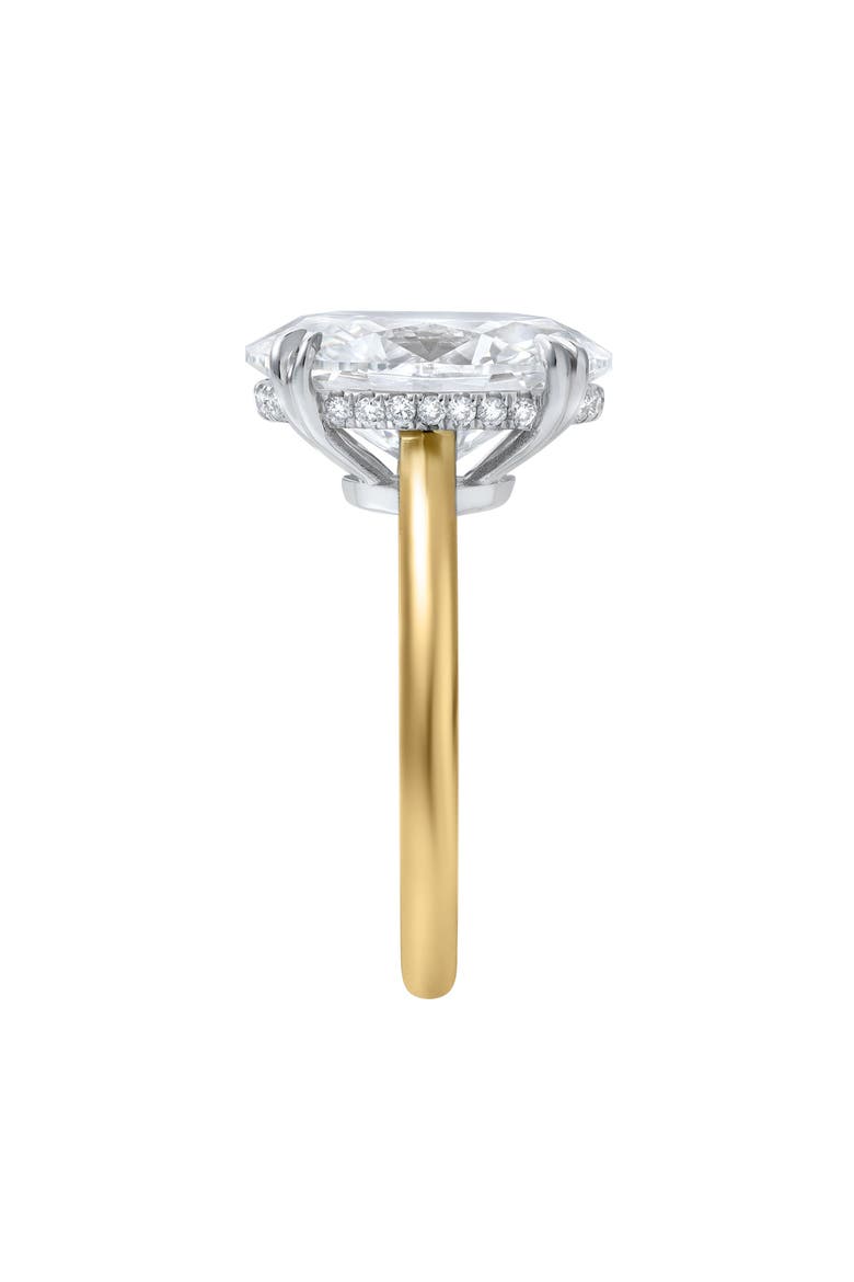 Evania 14K Gold Oval Cathedral Lab Grown Diamond Hidden Halo Engagement Ring - 5.15 Cts, Alternate, color, 14K Yellow Gold