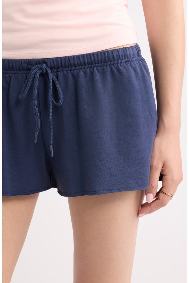Narrow Drawstring Sweat Shorts, Alternate, color, NAVY INDIGO