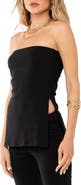 EDIKTED Dekota Ribbed Side Slit Strapless Top | Nordstrom