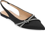 Journee Collection Rebbel Pavé Crystal Knot Slingback Flat