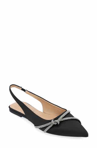 Rebbel Pavé Crystal Knot Slingback Flat