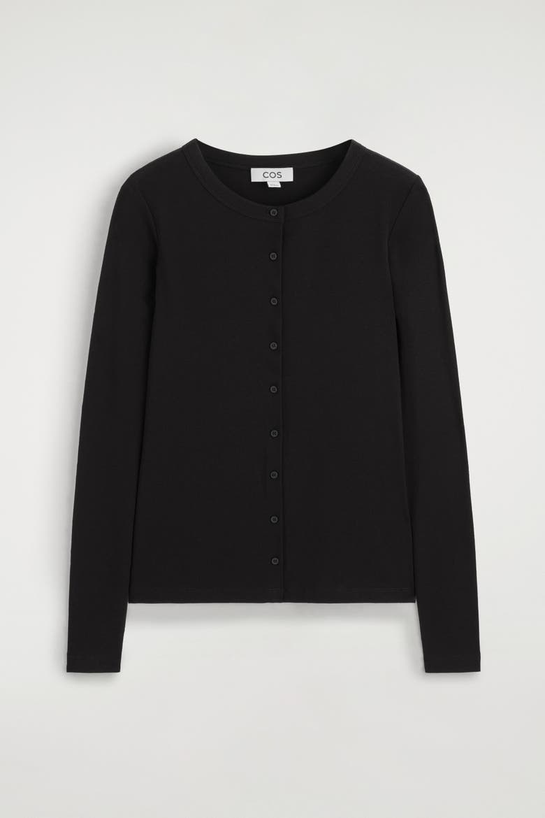 Jersey Cardigan Top, Alternate, color, BLACK