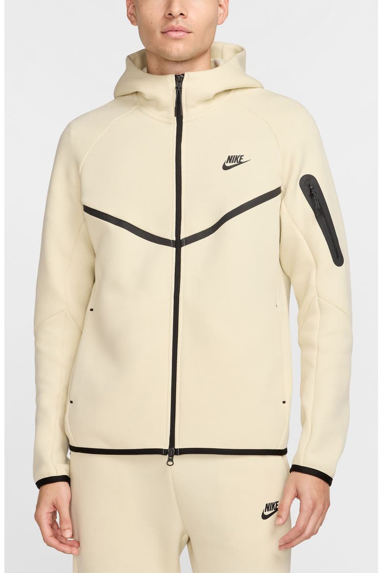 Tech Windrunner Zip Hoodie, Main, color, LIGHT KHAKI/ BLACK