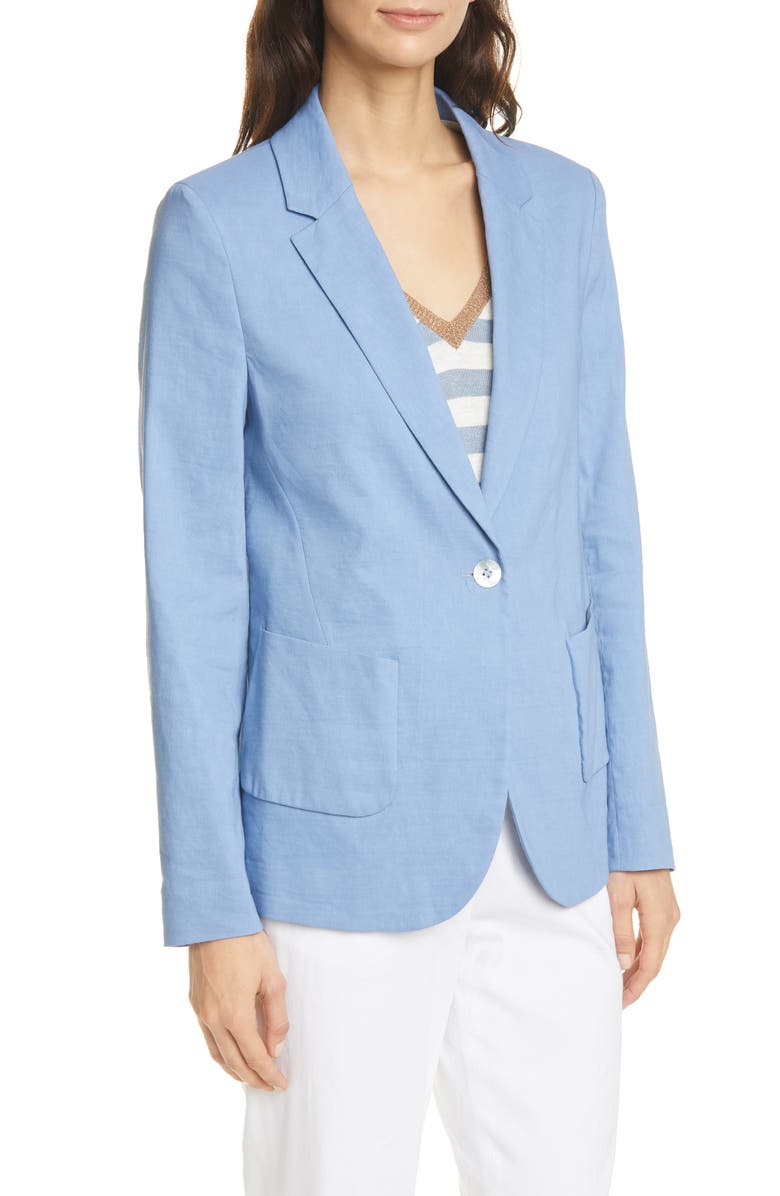 SEVENTY VENEZIA Seventy Front Button Linen Blend Jacket, Alternate, color,