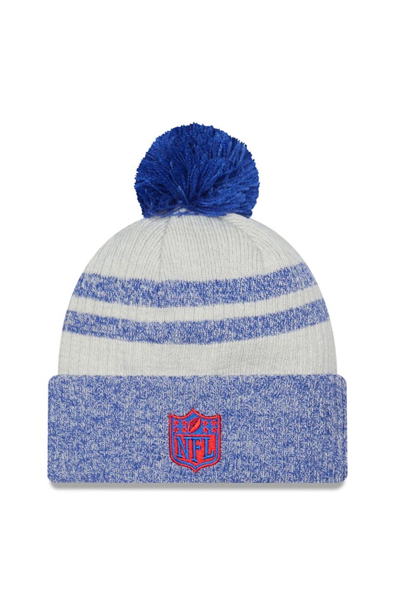 Men's New Era Navy New England Patriots 2022 Sideline Historic Cuffed Pom Knit Hat, Alternate, color, Navy