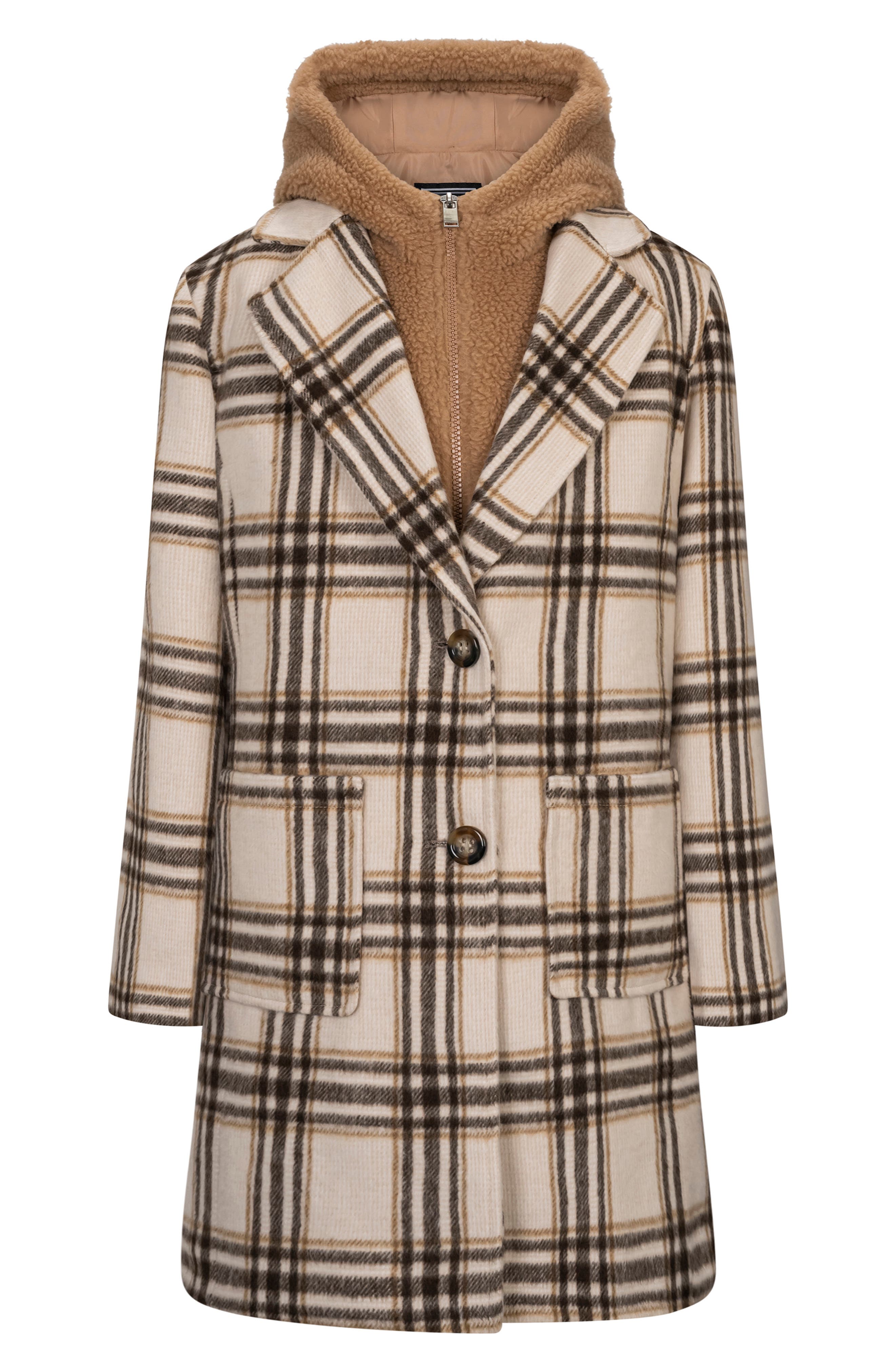 Kids' Plaid Jacket & Faux Fur Vest Set