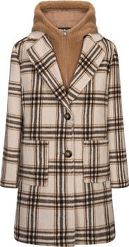 Rothschild Kids' Plaid Jacket & Faux Fur Vest Set