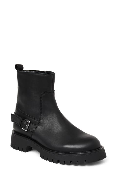 Lensa Lug Sole Leather Moto Boot (Women)
