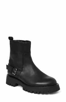 Bruno Magli Lensa Lug Sole Leather Moto Boot