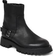 Bruno Magli Lensa Lug Sole Leather Moto Boot