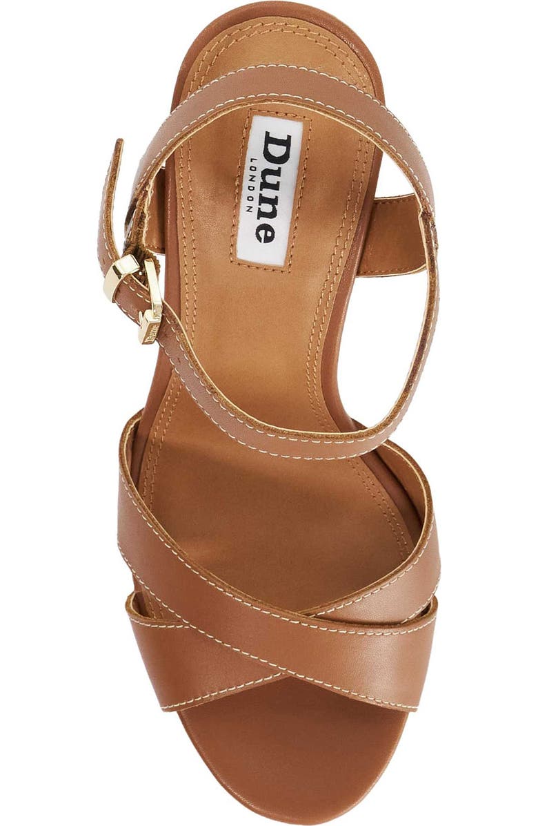 Dune London Monique Ankle Strap Platform Sandal, Alternate, color, Tan