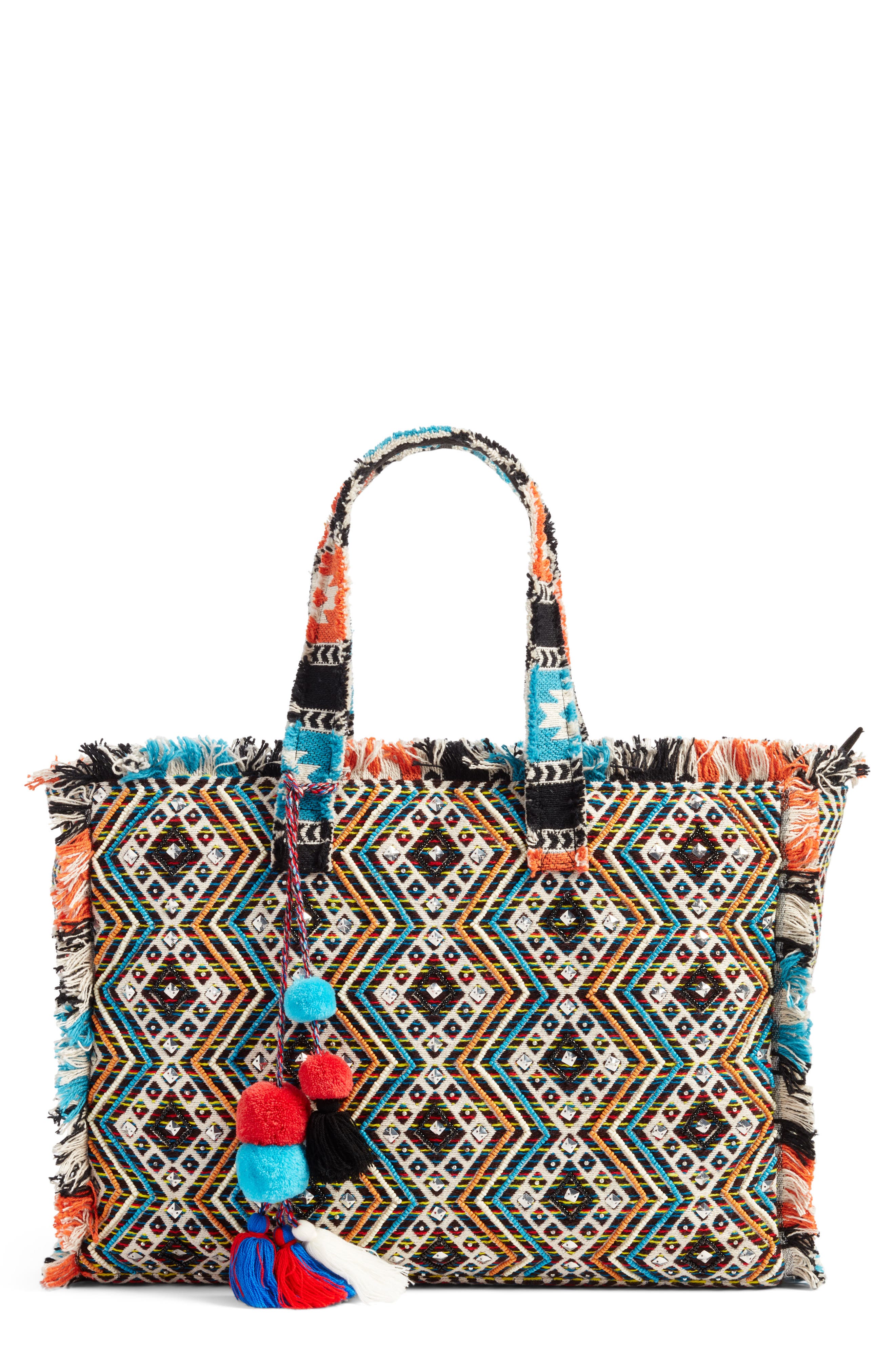 Steve Madden Resort Embroidered Tote, Main, color, 