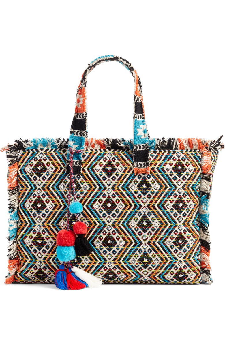 Steve Madden Resort Embroidered Tote, Main, color,