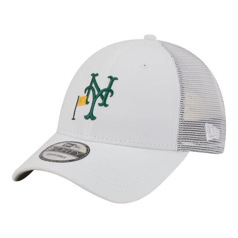 Men's New Era  White New York Mets Flag 9FORTY Trucker Adjustable Hat