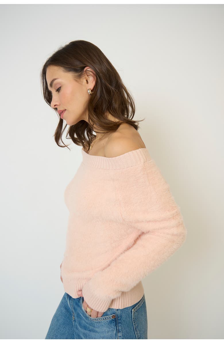 Central Park West Roman Eyelash Off Shoulder, Alternate, color, Blush