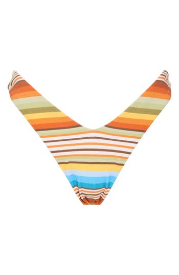 Roxy V-front Cheeky Bikini Bottoms In Orange Multi