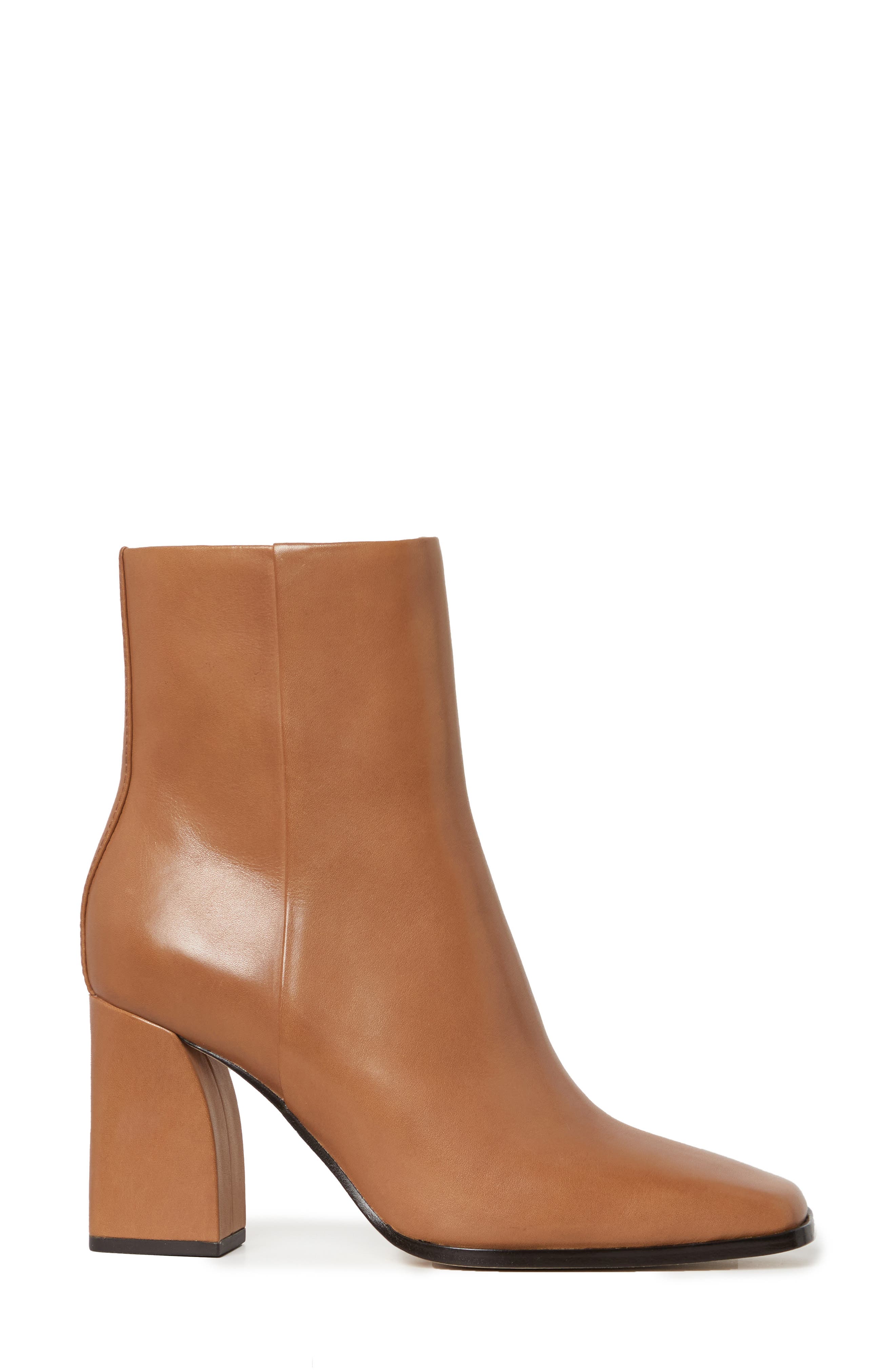 PAIGE Farah Square Toe Bootie, Alternate, color, Cognac