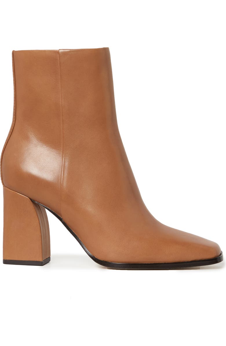 PAIGE Farah Square Toe Bootie, Alternate, color, Cognac