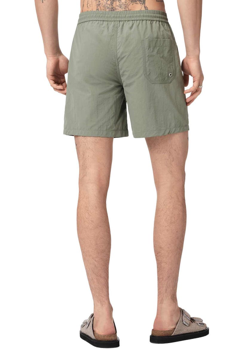 AllSaints Odyssey Logo Swim Trunks, Alternate, color, Spring Green