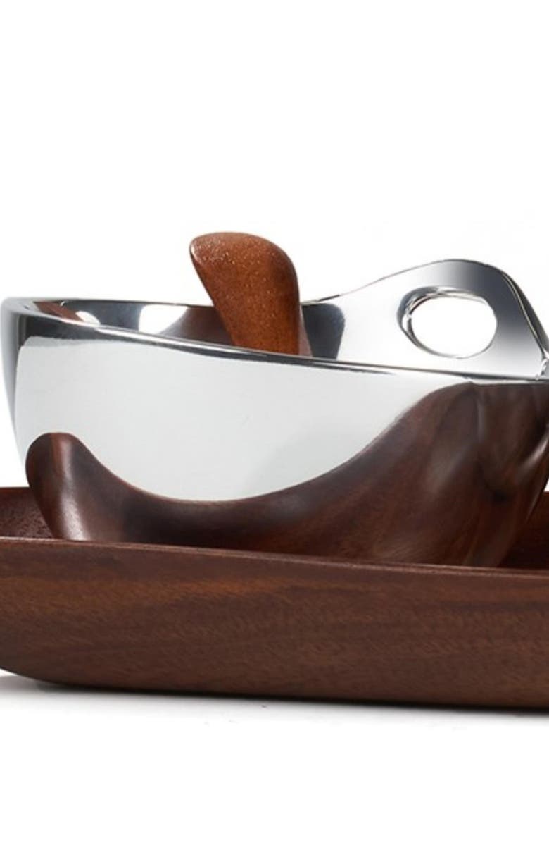 Nambé Portables Triple Condiment Serving Set, Alternate, color, Brown