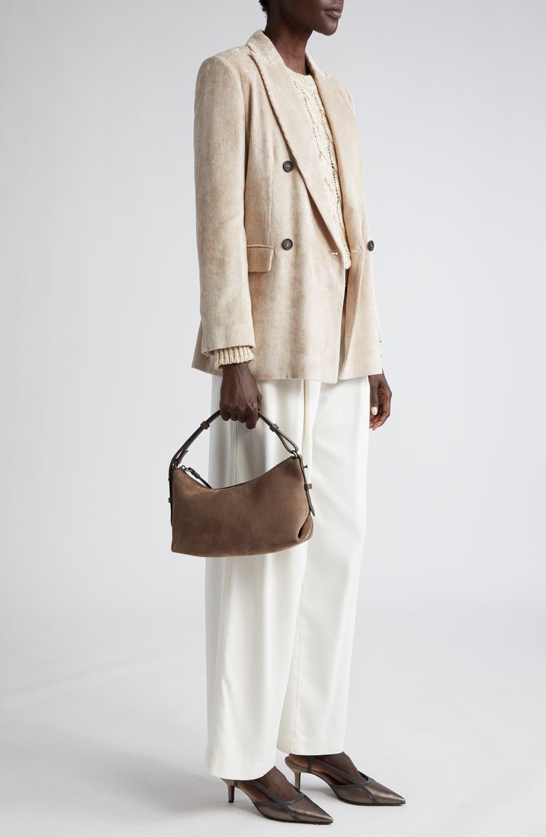 Brunello Cucinelli Suede Shoulder Bag, Alternate, color,