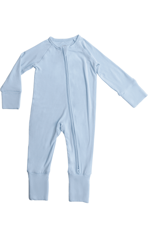 Kindred Bravely Zip Up Baby Pajamas In Blue