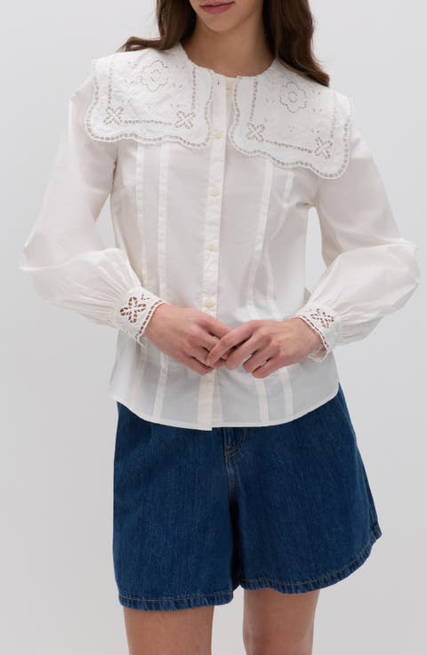 Broderie Collar Shirt