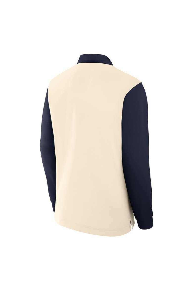 Men's Jordan Brand Cream/Navy North Carolina Tar Heels Rugby Long Sleeve Shirt, Alternate, color, Cream