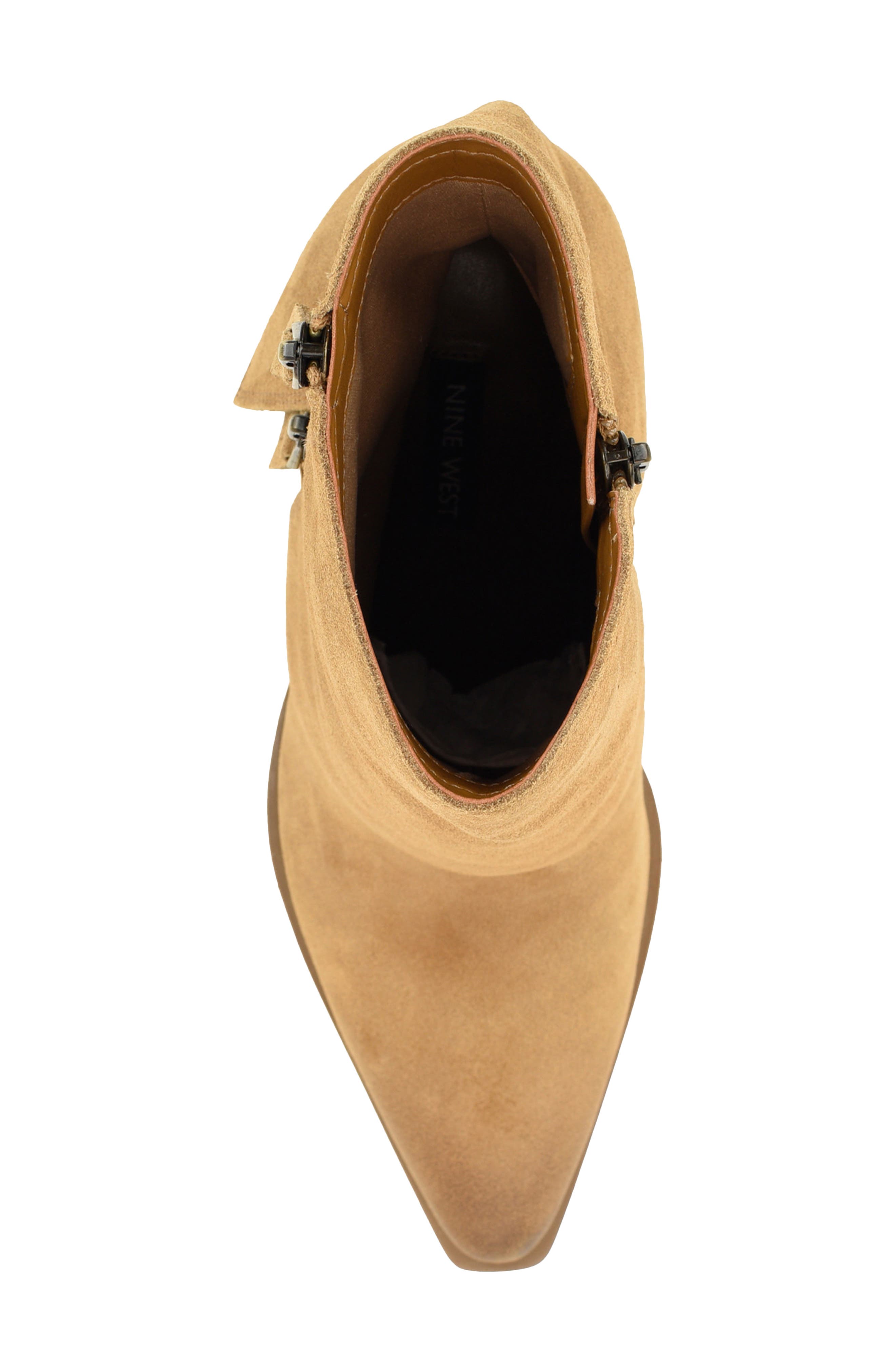 Umberto Pointed Toe Leather Bootie, Alternate, color, MBR01