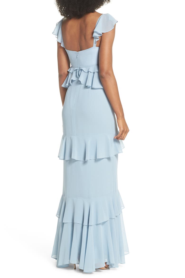 The Gywneth Ruffle Maxi Gown, Alternate, color, BLUE CLOUD