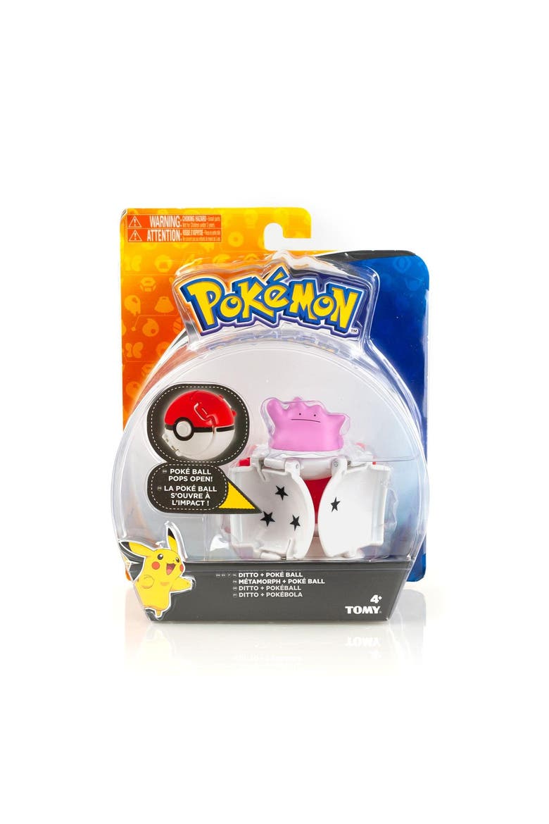 Pokémon Throw 'N' Pop Poké Ball & Ditto Set | Includes Ball & 2" Ditto Figure, Alternate, color, Red/White