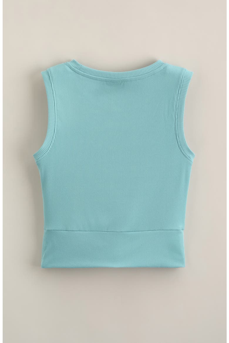 Kids' Twist It Ribbed Tank, Alternate, color, TEAL AQUIFER
