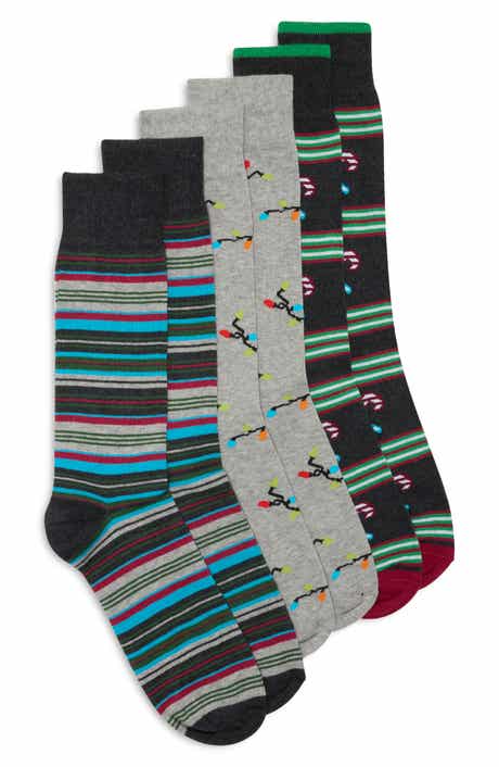 3-Pack Stripe Ornaments Dress Socks