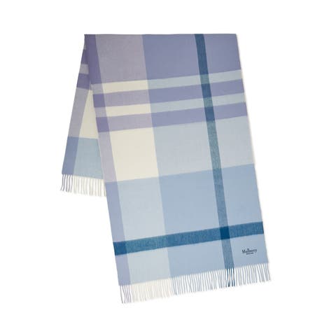 Large Check Merino Wool Scarf