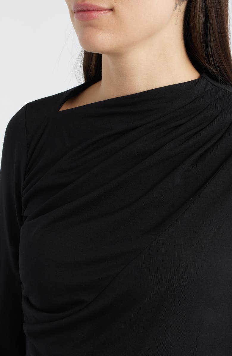 CITY BLUES Asymmetric Boat Neck Top, Alternate, color, Black