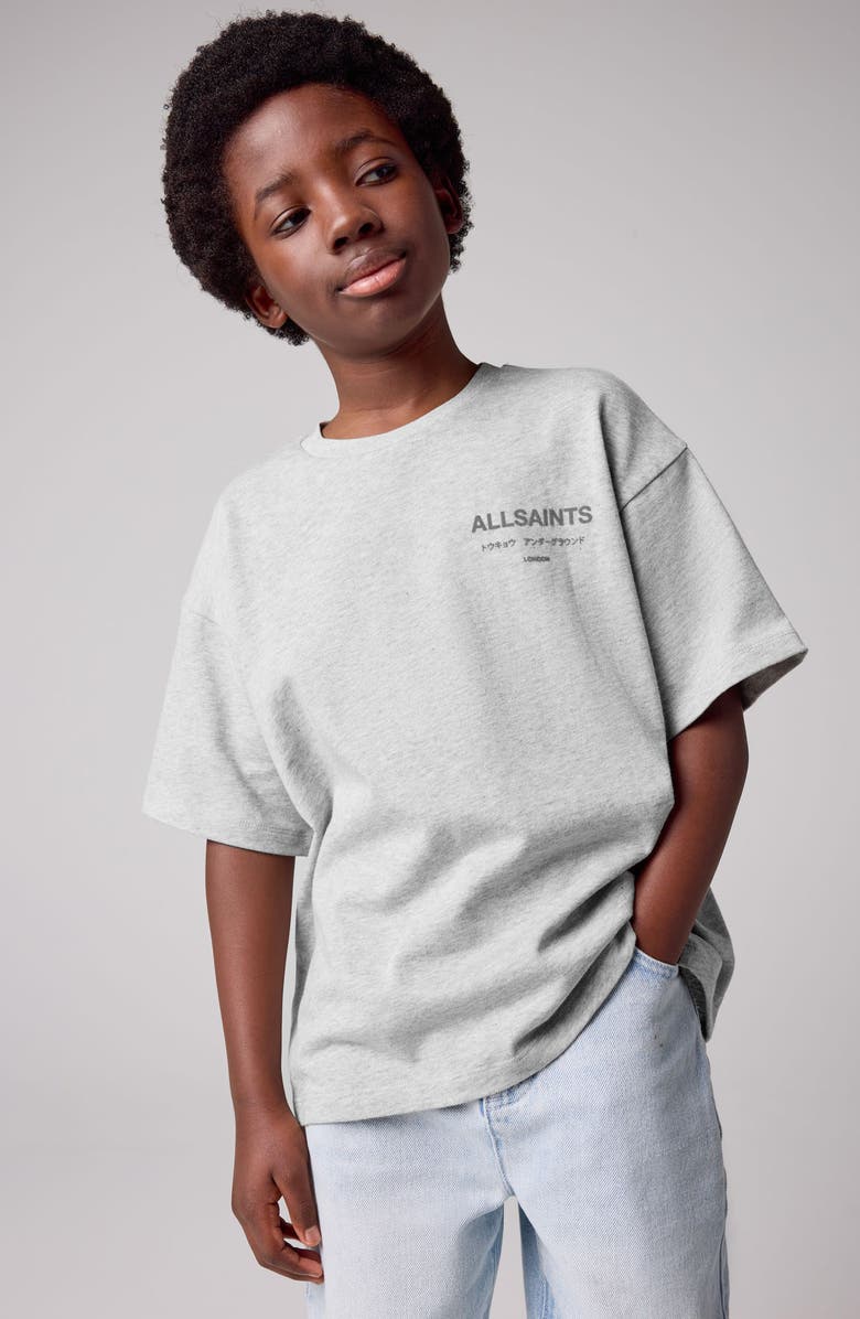 smALLSAINTS by ALLSAINTS Kids' Underground Oversize Cotton Graphic T-Shirt, Alternate, color, Grey