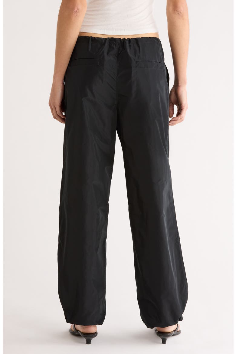 Dash Cinched Taffeta Pants, Alternate, color, BLACK