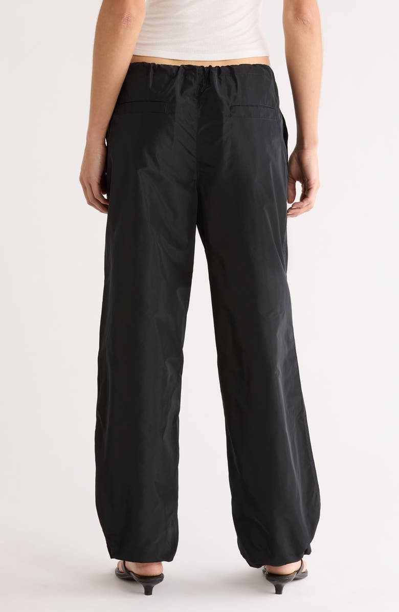 STAUD Dash Cinched Taffeta Pants, Alternate, color, Black