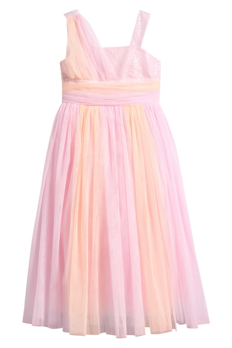 Kids' Glitter Asymmetric Dress, Main, color, PINK