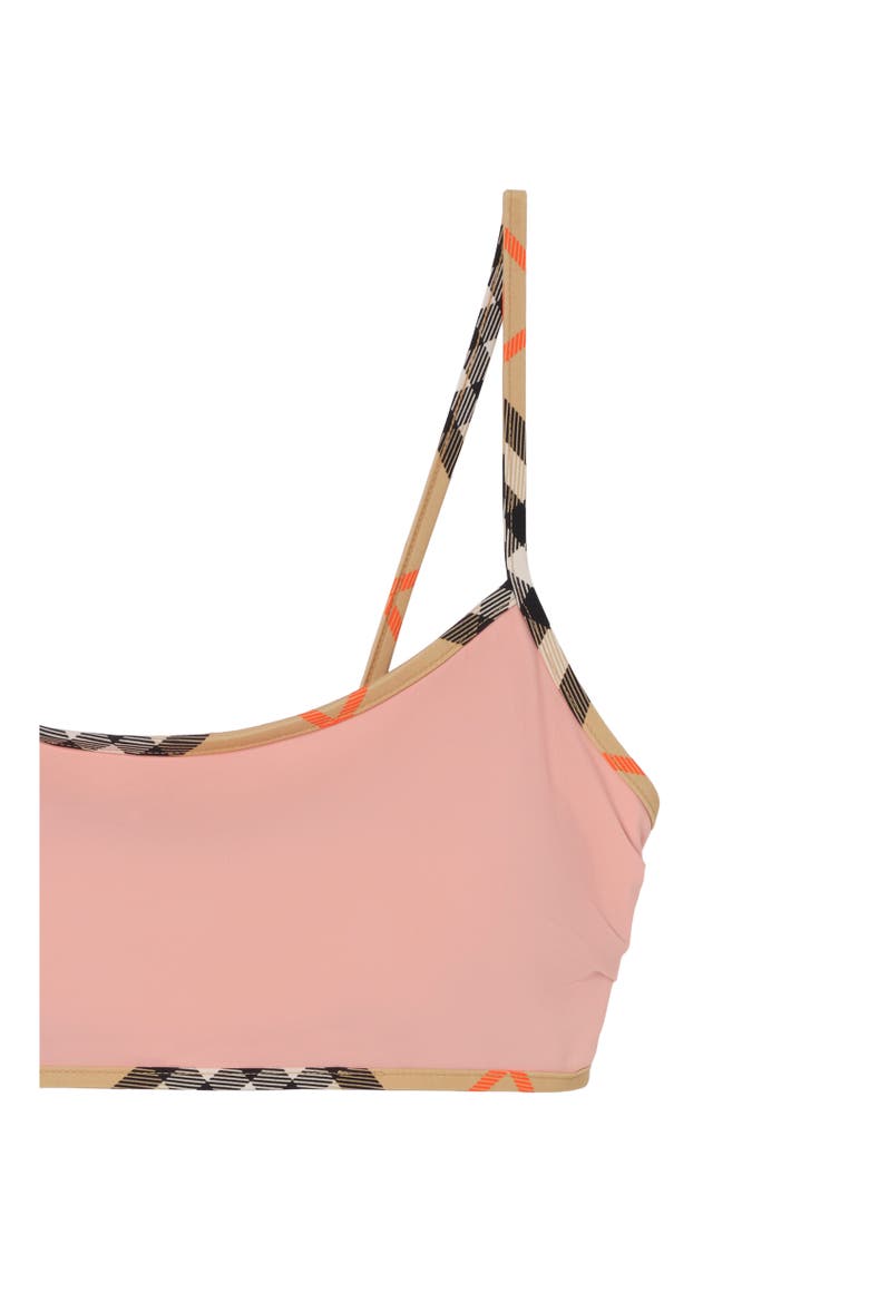 Check Trim Bikini Top, Alternate, color, Begonia pink