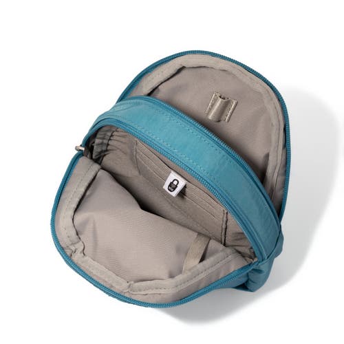 Baggallini Double Zip Mini Sling Bag In Seaside Blue