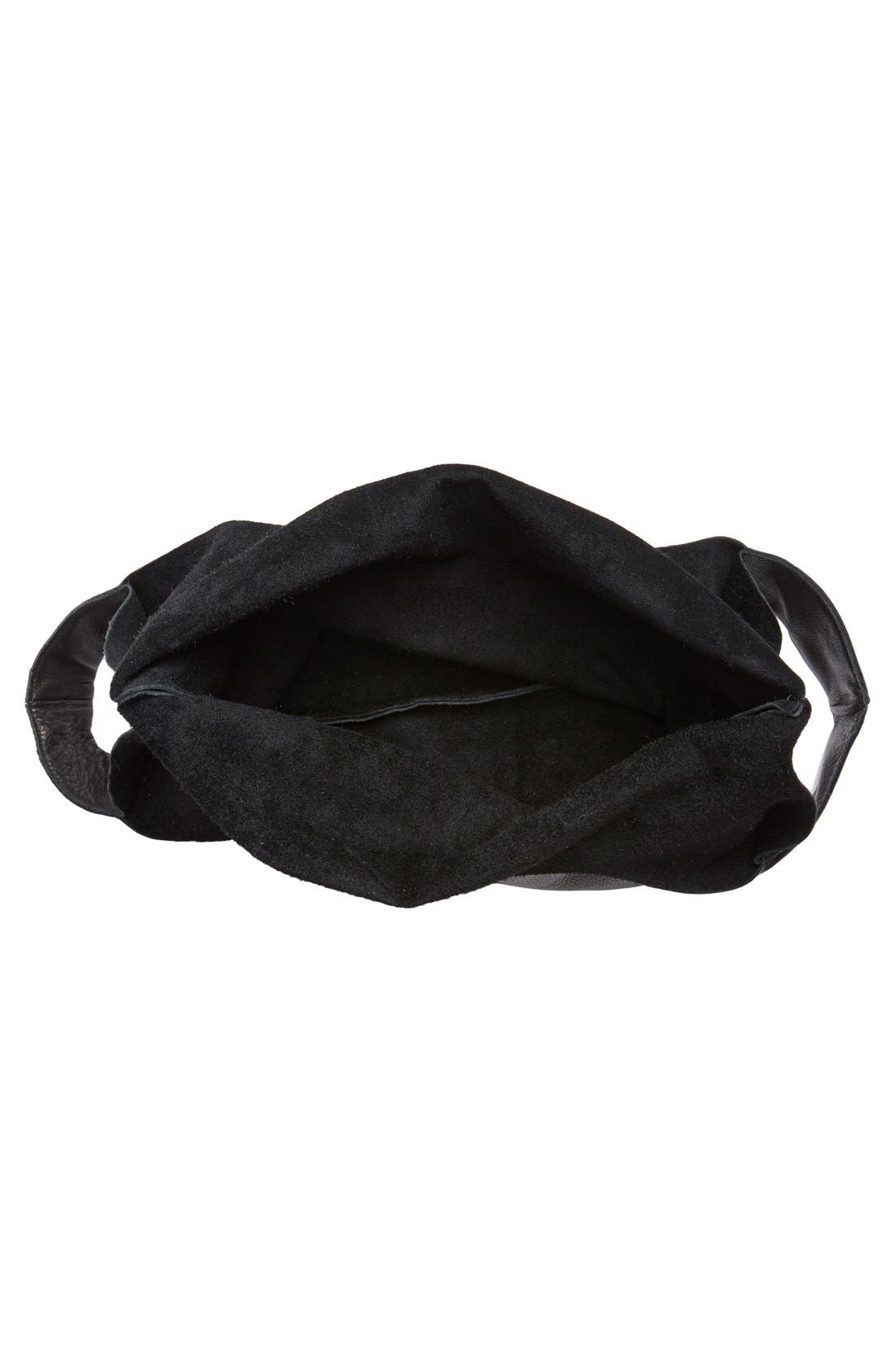 Leather Tote, Alternate, color, BLACK