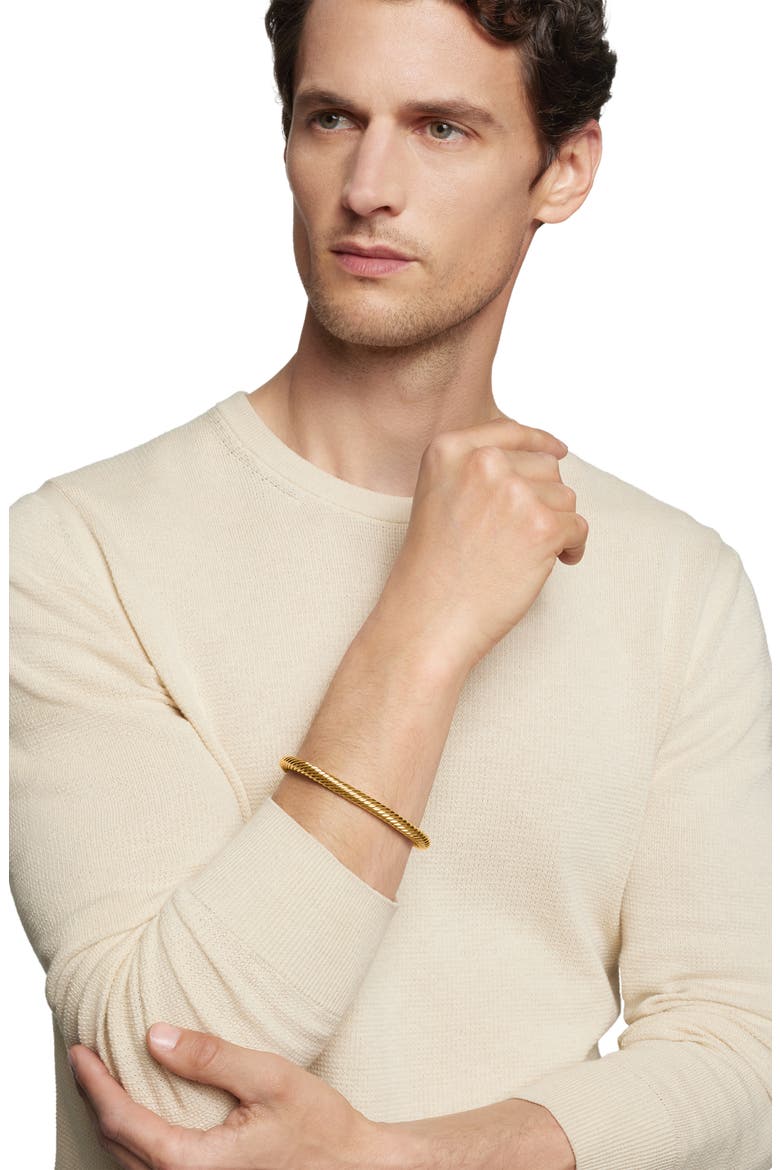 Men's Cable Cuff Bracelet in 18K Yellow Gold, 7mm, Alternate, color, 18K YELLOW GOLD