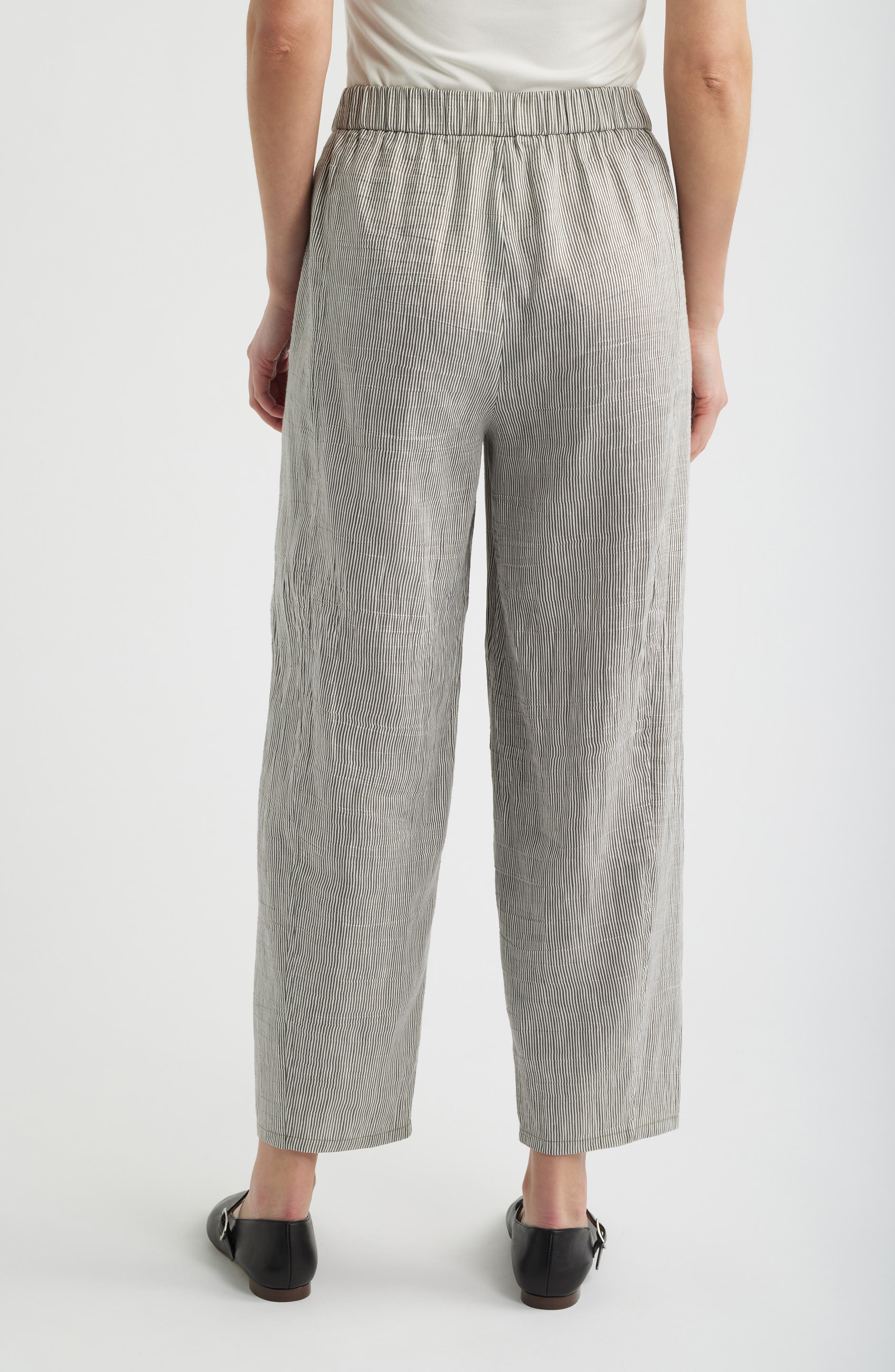 Stripe Linen Blend Ankle Pants - image 2
