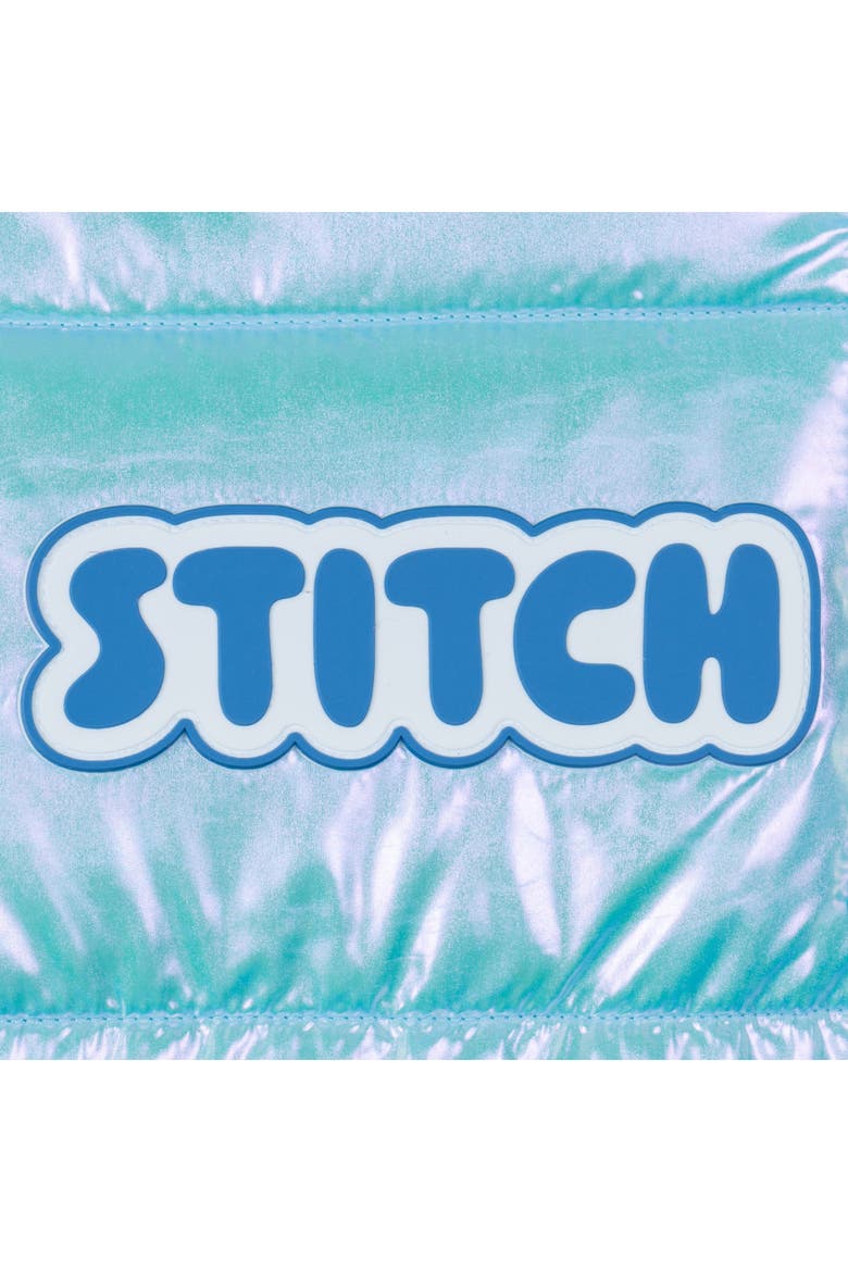 Lilo & Stitch Hooded Puffer Jacket, Alternate, color, Shimmer Blue Stitch