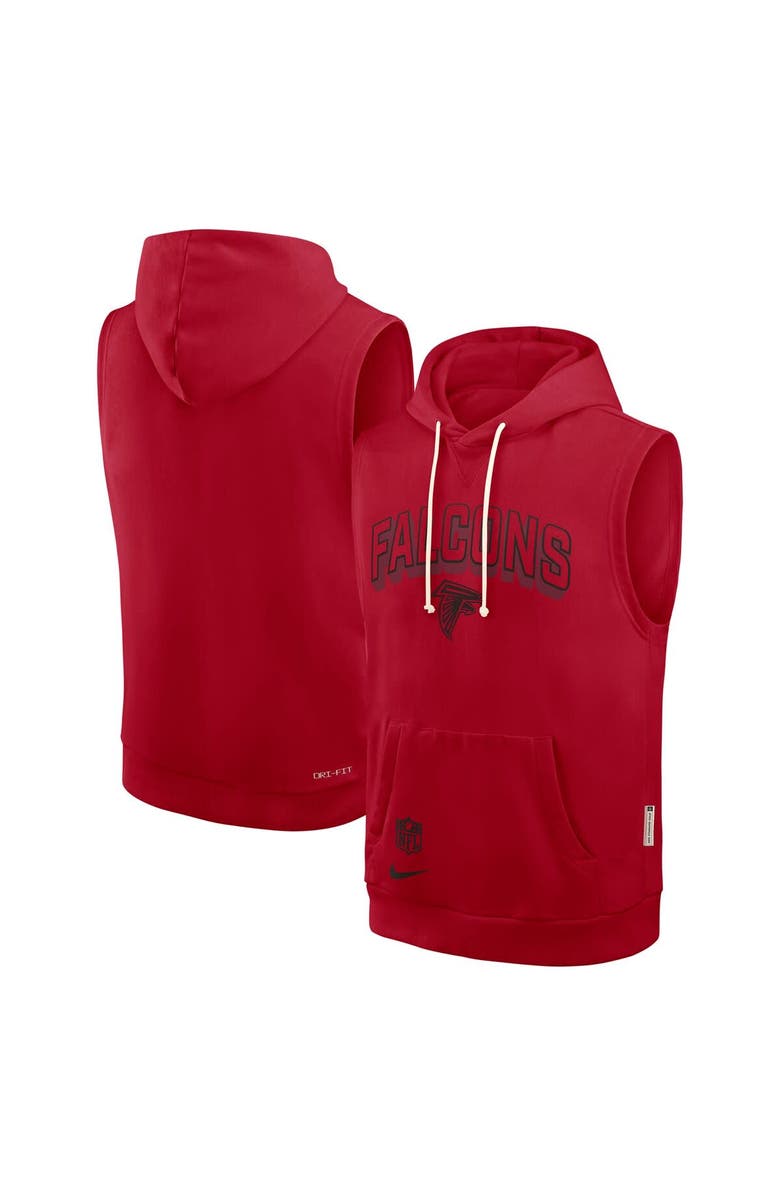 Nike Men's Nike Red Atlanta Falcons Sideline Performance Sleeveless Pullover Hoodie, Main, color, Red