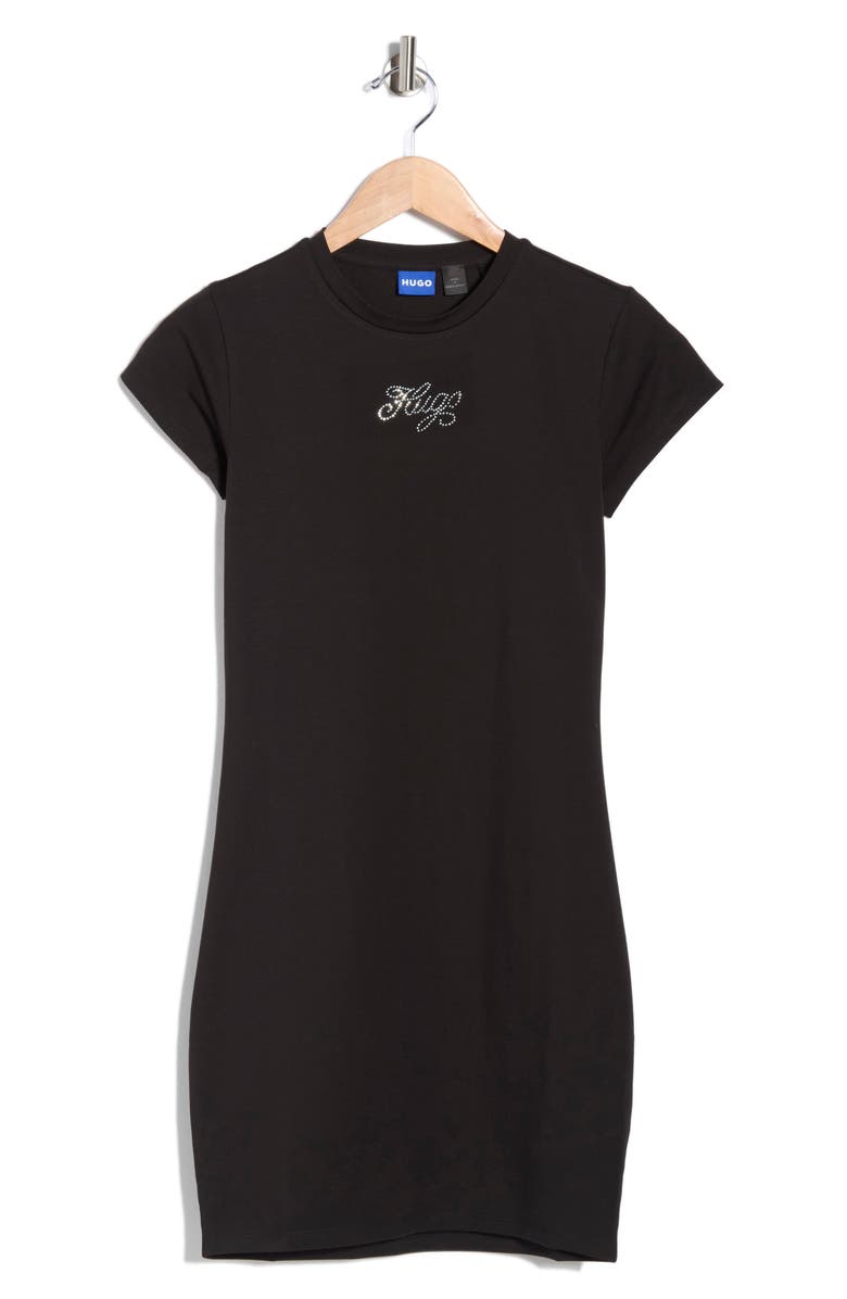 BOSS Nalix T-Shirt Dress, Main, color, Black