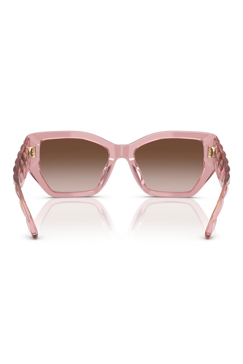 53mm Irregular Sunglasses, Alternate, color, LIGHT PINK / BROWN GRADIENT