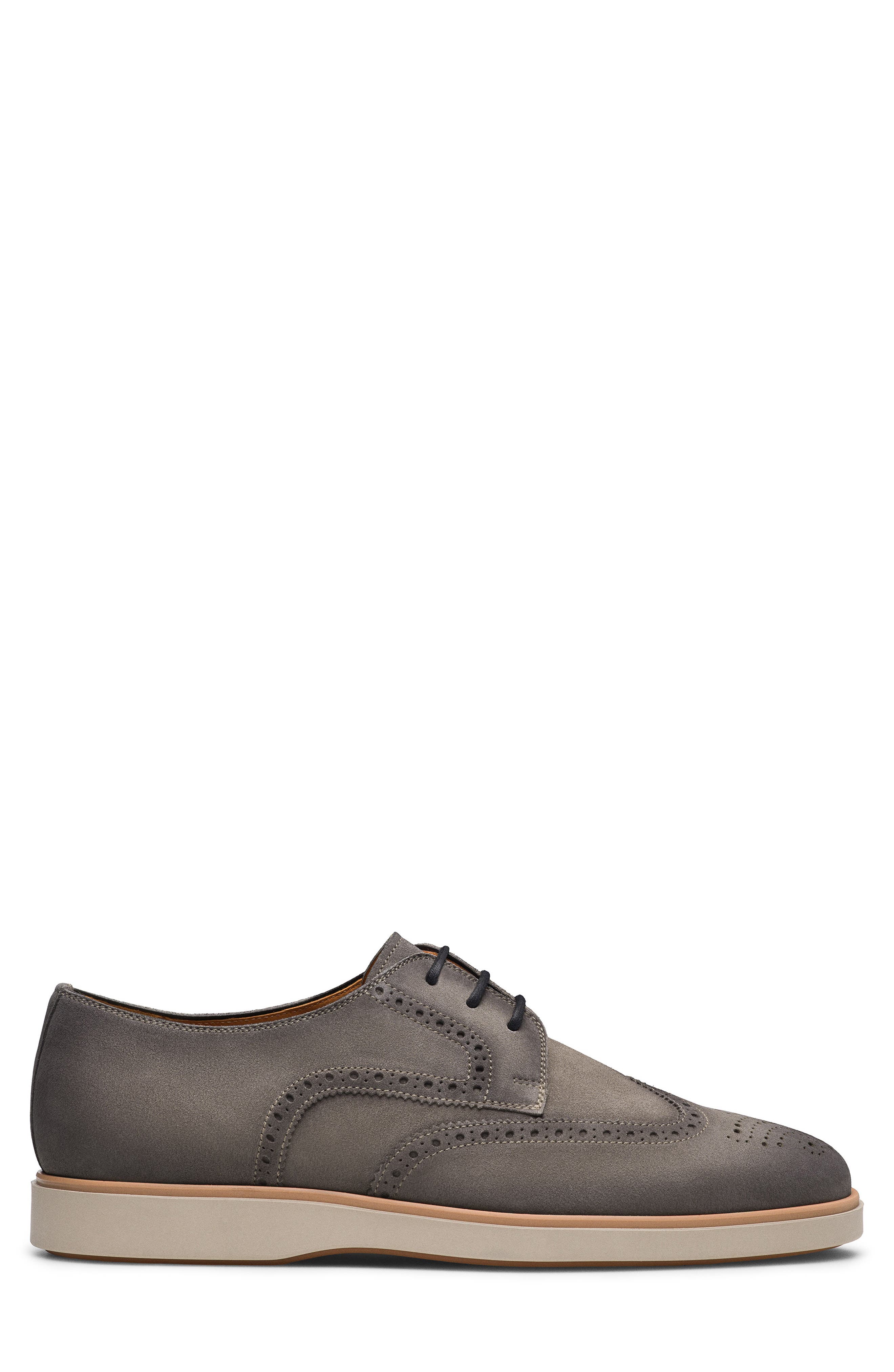 Magnanni Leonel II Wingtip Derby, Alternate, color, Grey Suede
